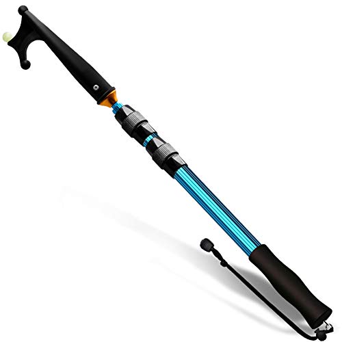 SAN LIKE Telescopic Boat Hook - Floating,Durable,Rust-Resistant with Luminous Bead,Blue Push Pole for Docking Extends from 2.63Ft to 6.75Ft