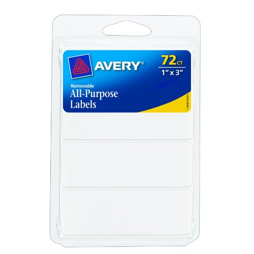 Avery Removable Writable Rectangular Labels, 1 x 3 Inch, White -  1 (6728)