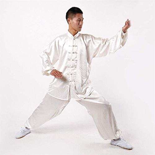 Andux Chinese Traditional Tai Chi Uniforms Kung Fu Clothing Unisex SS-TJF01 White (L)