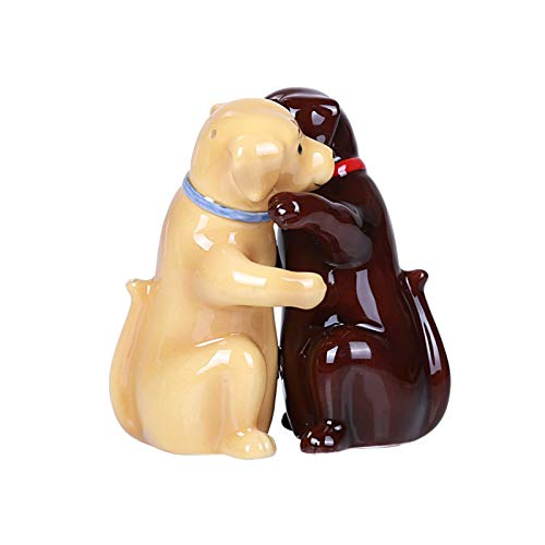 Pacific Giftware Hugging Labradors Magnetic Ceramic Salt and Pepper Shakers Set
