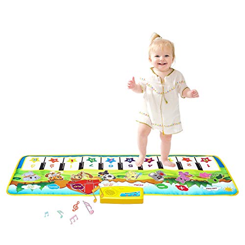 M SANMERSEN Kids Piano Mat, 39.5' X 14' Music Mats Keyboard Dancing Mat Electronic Touch Play Blanket Musical Carpet Toys for 3-6 Years Old Kids Girls Boys