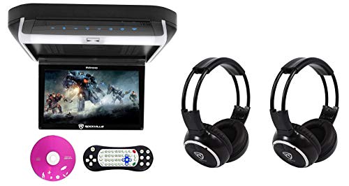 Rockville RVD10HD-BK 10.1' Flip Down Monitor DVD Player w/HDMI, USB+Headphones