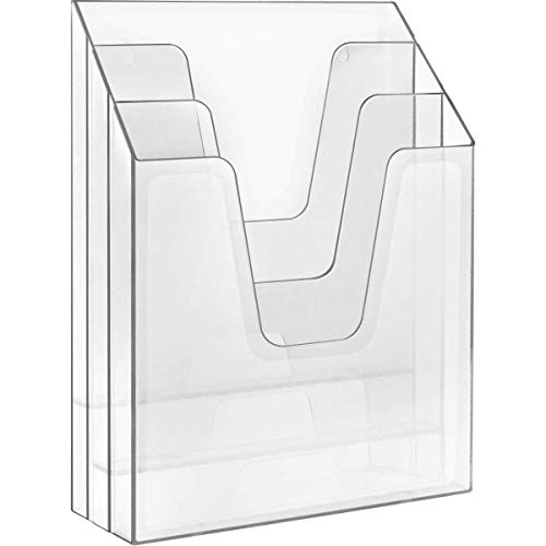 Acrimet Vertical Triple File Folder Organizer (Clear Crystal Color)