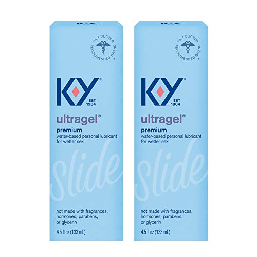 K-Y UltraGel Personal Lubricant 4.5 oz, Premium Water Based & Non-Greasy Gel Lube For Men, Women & Couples (Pack of 2)