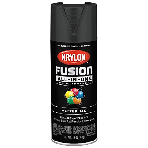 Krylon K02732007 Fusion All-In-One Spray Paint for Indoor/Outdoor Use, Matte Black