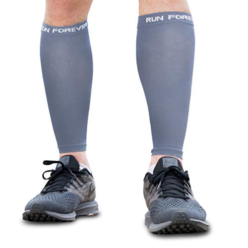 Calf Compression Sleeves - Leg Compression Socks for Runners, Shin Splint, Varicose Vein & Calf Pain Relief - Calf Guard Great for Running, Cycling, Maternity, Travel, Nurses (Gray, Medium)