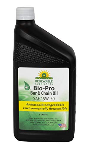 Renewable Lubricants Bio-Pro Bar and Chain Saw/Chainsaw Oil, Works with Electric Chainsaw, Battery Chainsaw or 2 Stroke Oil Chainsaws, Perfect Environmentally Friendly Bar and Chain Lube, 1 qt, 80611, yellow