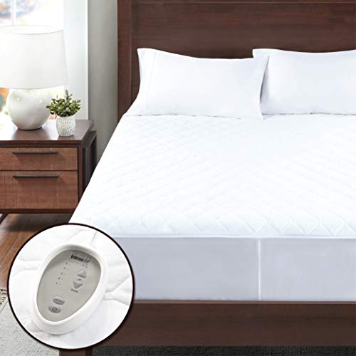Degrees of Comfort Twin XL Heated Mattress Pad | Zone Heating Electric Bed Warmer W/Auto Shut Off | Fit Up to 15 Inch | 12.5ft Long Cord - 39x80 Inch, White