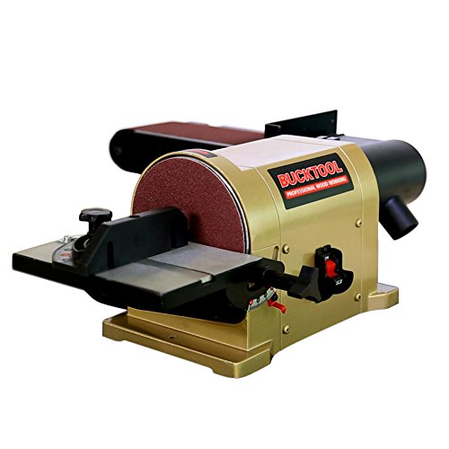 BUCKTOOL Belt Disc Sander 4 in. x 36 in. Belt and 6 in. Disc Sander Benchtop with 3/4HP Direct-drive Motor and Portable Al Base BD4603