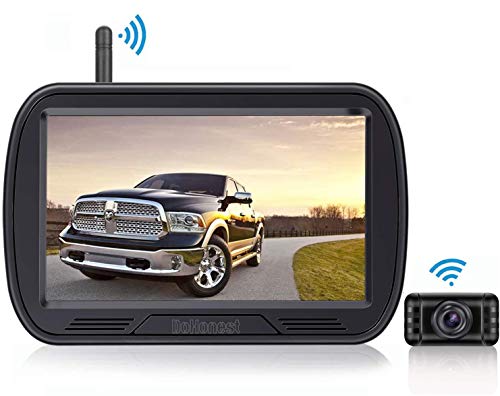 HD Digital Wireless Backup Camera System 5 Inch TFT Monitor for Trucks,Cars,SUVs,Pickups,Vans,Campers Front/Rear View Camera Super Night Vision Waterproof Easy Installation
