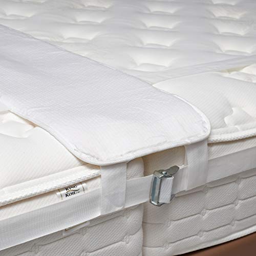 Home Maximus Bed Bridge Twin to King Converter Kit with Unique 9 Straps Anti-Slip Design - 12' Memory Foam Split King Gap Filler for Adjustable Bed - Twin Bed Connector Mattress Pad with Storage Bag
