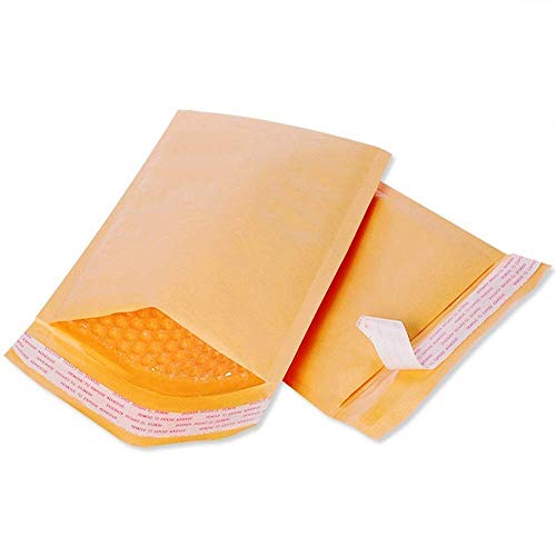 Fu Global #000 4x8 Inches Kraft Bubble Mailers Padded Envelopes Pack of 50