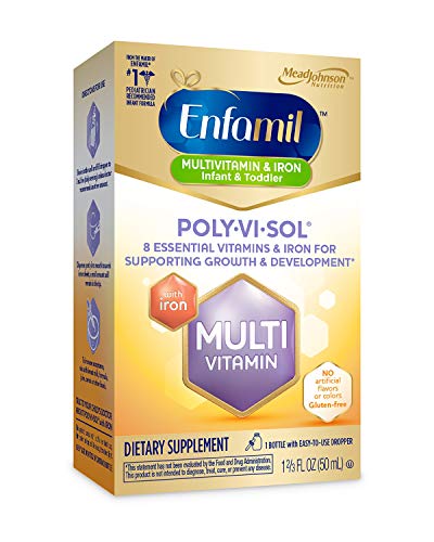 Enfamil Poly-Vi-Sol with Iron Multivitamin Supplement Drops for Infants and Toddlers, 50 mL dropper bottle (Packaging May Vary)