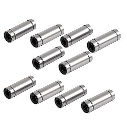 Tuneway Linear Motion Bushing Ball Bearing Silver Tone,6mmx12mmx35mm,LM6LUU(Set of 10Pcs)