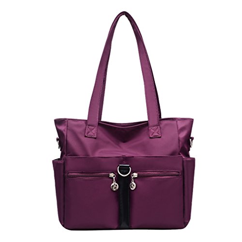 Fabuxry Women Casual Totes Handbags Shoulder Bags Purses Soft Nylon Bag Purple