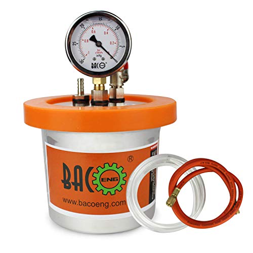 BACOENG 1.2 QT Stainless Steel Resin Trap Vacuum Degassing Chamber (3 Gallon/1.2 QT/2 QT Available) …