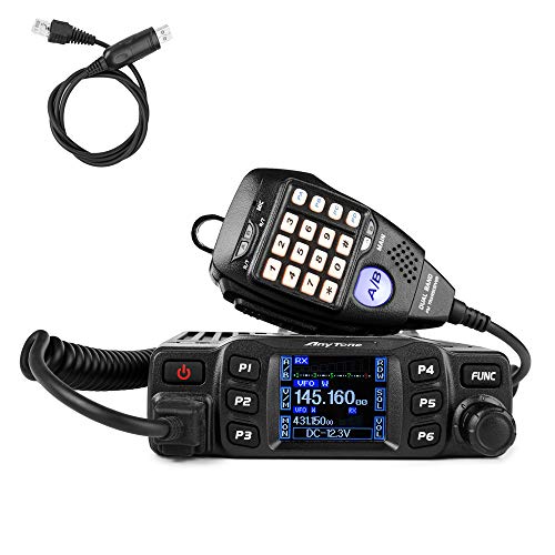 AnyTone AT-778UV Mobile Radio Dual Band VHF/UHF 136-174/400-490MHz Car Radio 25W Amateur Two Way Radio w/Cable