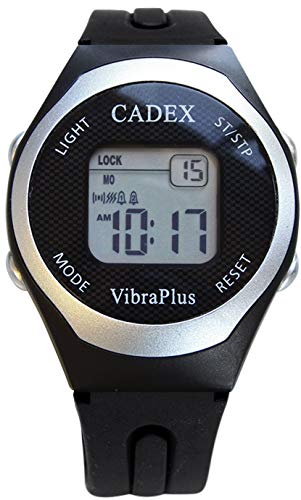 Cadex VibraPlus Sport – 8 Alarm Reminder Watch with Vibrating/Beep Notifications – Rubber Sport Band