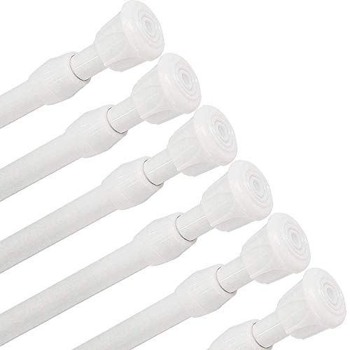 GoodtoU 6 Pack Tension Rods 28 to 48 inches(Approx.) Spring Curtain Rod Tension Curtain Rod