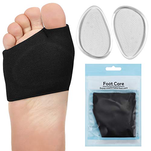 Metatarsal Sleeve Pads,with Soft Ball of Foot Cushions - Gel Forefoot Cushion Pads for Bunion Forefoot Blisters Callus Mortons Neuroma fit for Metatarsalgia Pain Relief Men and Women