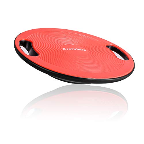 EveryMile Wobble Balance Board, Exercise Balance Stability Trainer Portable Balance Board with Handle for Workout Core Trainer Physical Therapy & Gym 15.7' Diameter No-Skid Surface