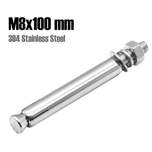 10 pcs Long M8 x 100mm 304 Stainless Steel Expansion Bolt 10-Pack External Hex Expansion Screw Bolt