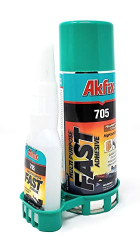 Akfix 705 Fast Adhesive CA Glue (1.76 oz.) with Activator (6.76 fl oz.) [Clear Super Glue Adhesive and Accelerator Spray]