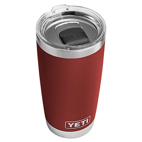 YETI Rambler 20 oz Tumbler, Stainless Steel, Vacuum Insulated with MagSlider Lid, Brick Red