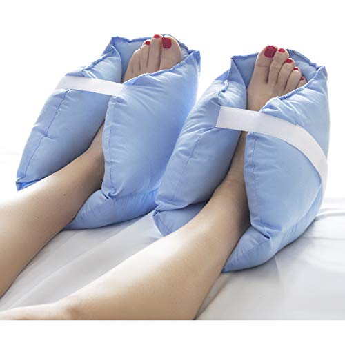 DMI Heel Cushion Protector Pillow to Relieve Pressure from Sores and Ulcers, Adjustable in Size, Blue