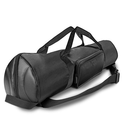 USA Gear Padded Tripod Case Bag (Black) - Holds Tripods from 21 to 35 inches - Adjustable Size Extension, Storage Pocket and Shoulder Strap for Professional Camera Accessories and Photo Carrying Needs