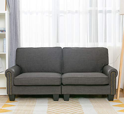 70 Inch Sofa for Living Room,Sofa loveseat Soft and Easily Assemble Couch and Gray UpholsteredBy LifeFair