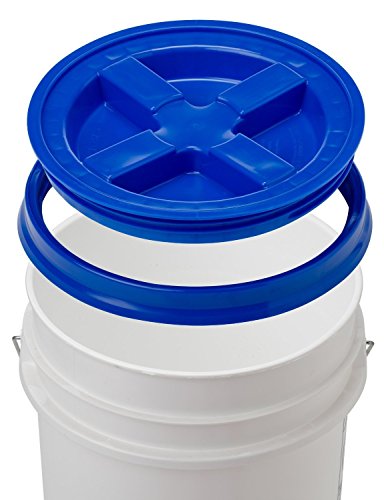 5 Gallon White Bucket & Gamma Seal Lid - Food Grade Plastic Pail & Gamma2 Screw Seal Tight Lid