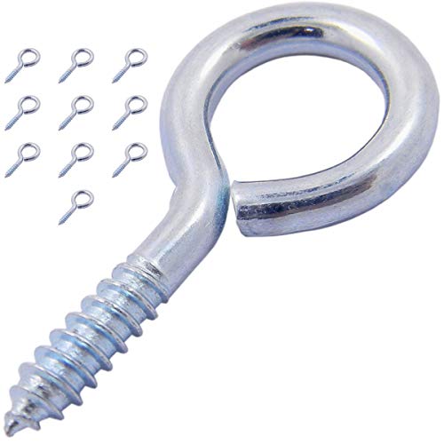 Shells 10PCS 14# Silver Color Zinc Plated Metal Cup Hooks Eye Shape Screw Hooks Self-tapping Screws Hooks Ring 2 Inches