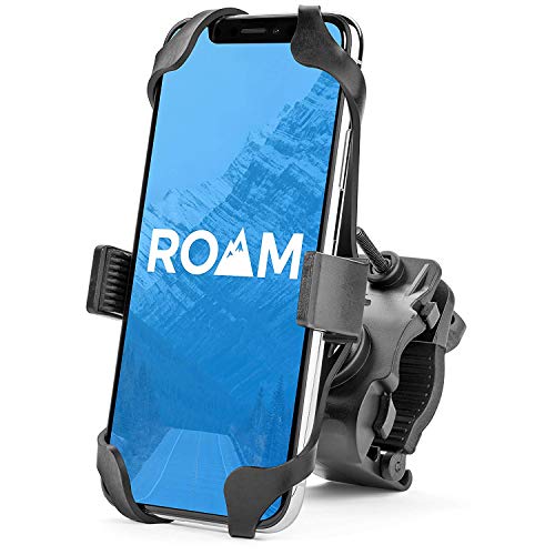 Roam Universal Premium Bike Phone Mount for Motorcycle - Bike Handlebars, Adjustable, Fits iPhone 11, X, XR, 8 | 8 Plus, 7 | 7 Plus, 6s Plus | Galaxy, S10, S9, S8, Holds Phones Up to 3.5' Wide