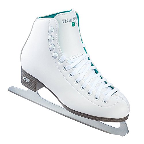 Riedell Skates - 110 Opal - Recreational Ice Skates with Stainless Steel Spiral Blade | White | Size 7