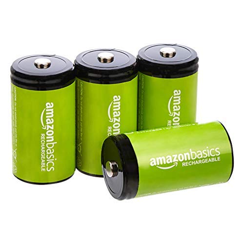 AmazonBasics D Cell Rechargeable Batteries (10000mAh Ni-MH) - Pack of 4