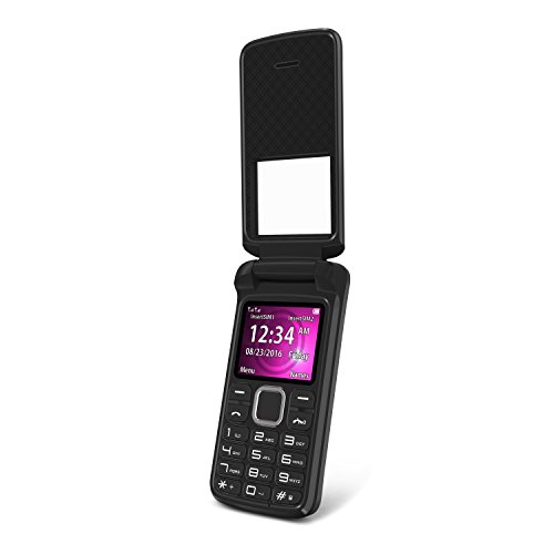 BLU Zoey Flex 3G Z170L Unlocked GSM (AT&T + T-Mobile) Dual-SIM Flip Phone w/Quick-Glance Window - Black