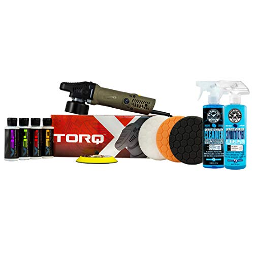 Chemical Guys BUF_503XMAX Torqx Random Polisher Kit with Pads, Pad Cleaner & Conditioner, Polishes & Compounds (11 Items)
