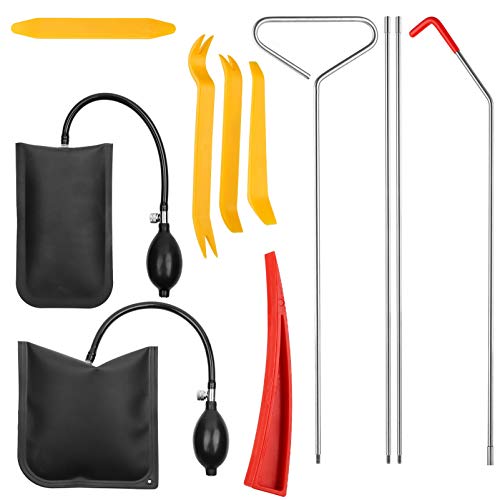 Full Professional Automotive Car Tool Kit with Easy Entry Long Reach Grabber, Air Wedge, Non Marring Wedge and PVC Bag for Cars Truck
