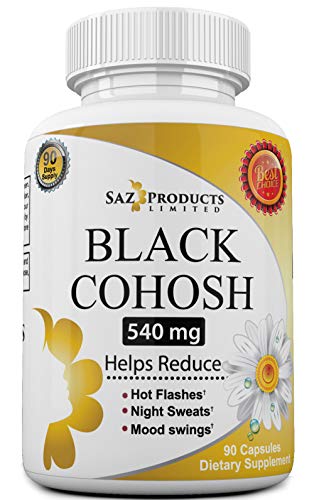 Whole Root Black Cohosh Menopause Complex - Relieves Hot Flashes Night Sweats Mood Swings Sleeplessness – 100% Pure Natural Herbal Supplement for Hormone Balance – 540mg Estrogen Free – 90 Days Supply