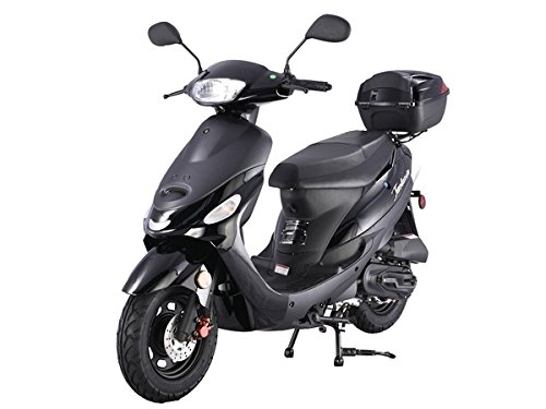TAO TAO Brand New Gas 49cc Moped Scooter w/ Rear Mounted Storage Trunk - Black Color