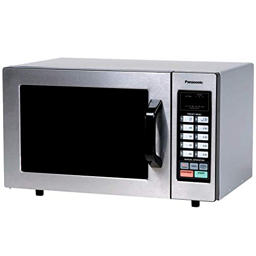 Panasonic Countertop Commercial Microwave Oven with 10 Programmable Memory, Touch Screen Control and Bottom Energy Feed, 1000W, 0.8 Cu. Ft. (Stainless Steel), 5' (Renewed)