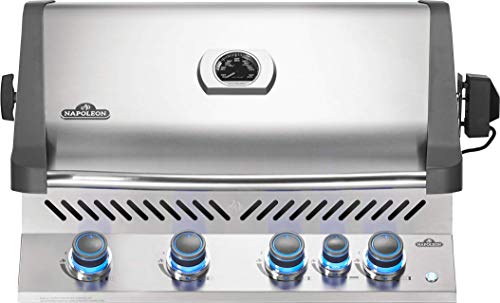 Napoleon BIP500RBNSS-3 Built-in Prestige 500 RB Natural Gas Grill Head, sq.in. + Infrared Side and Rear Burners, Stainless Steel
