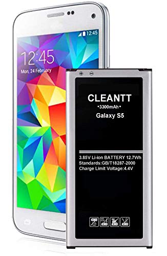 Galaxy S5 Battery, Cleantt 3300mAh Li-ion Replacement Battery for Samsung Galaxy S5 [ I9600, G900F, G900V (Verizon), G900T (T-Mobile), G900A (AT&T),G900P(Sprint)]