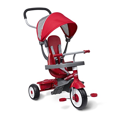 Radio Flyer 4-in-1 Stroll 'N Trike, Red Toddler Tricycle for Ages 9 Months -5 Years, 19.88' x 35.04' x 40.75'