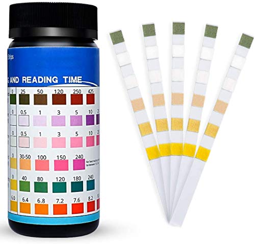 AKARUED Pool Test Strips 100 Count - 6 Ways Pool and Spa Test Strips for Hot Tub Swimming Pool Chemical Testing Kit Tests Chlorine, PH, Chemicals, Bromine and More, Accurate Pool Testing Strip