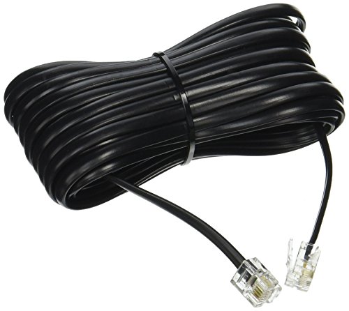 25' FT FOOT BLACK PHONE TELEPHONE EXTENSION CORD CABLE LINE WIRE WITH STANDARD RJ-11 PLUGS