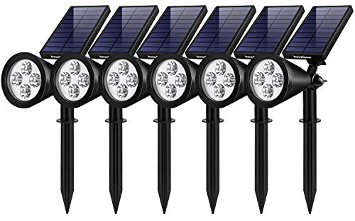 InnoGear Solar Lights Outdoor, Upgraded Waterproof Solar Powered Landscape Spotlights 2-in-1 Wall Light Decorative Lighting Auto On/Off for Pathway Garden Patio Yard Driveway Pool, Pack of 6 (White)