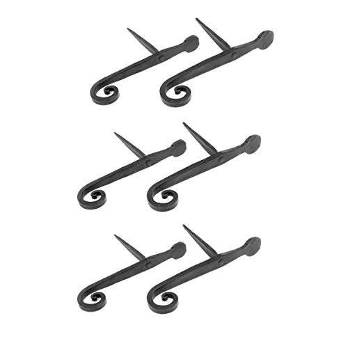 3 Pairs Of Shutter Dogs Black Wrought Iron (6 Pieces Total) | Renovator's Supply