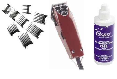 Oster Professional 76023-510 Fast Feed Clipper with Adjustable Blade + 8 piece comb set